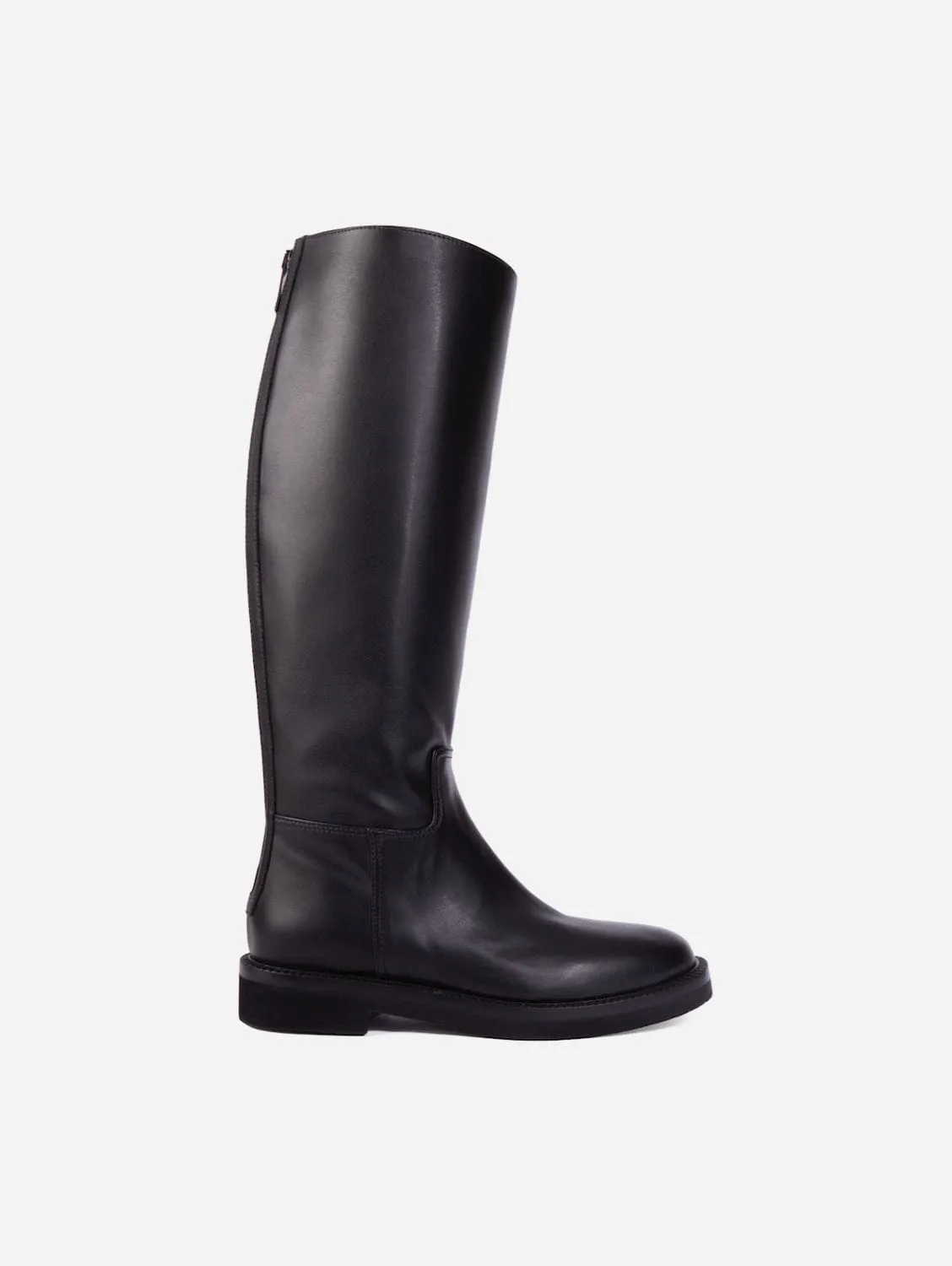 Ada Vegan-Leder-Kniestiefel | Schwarz