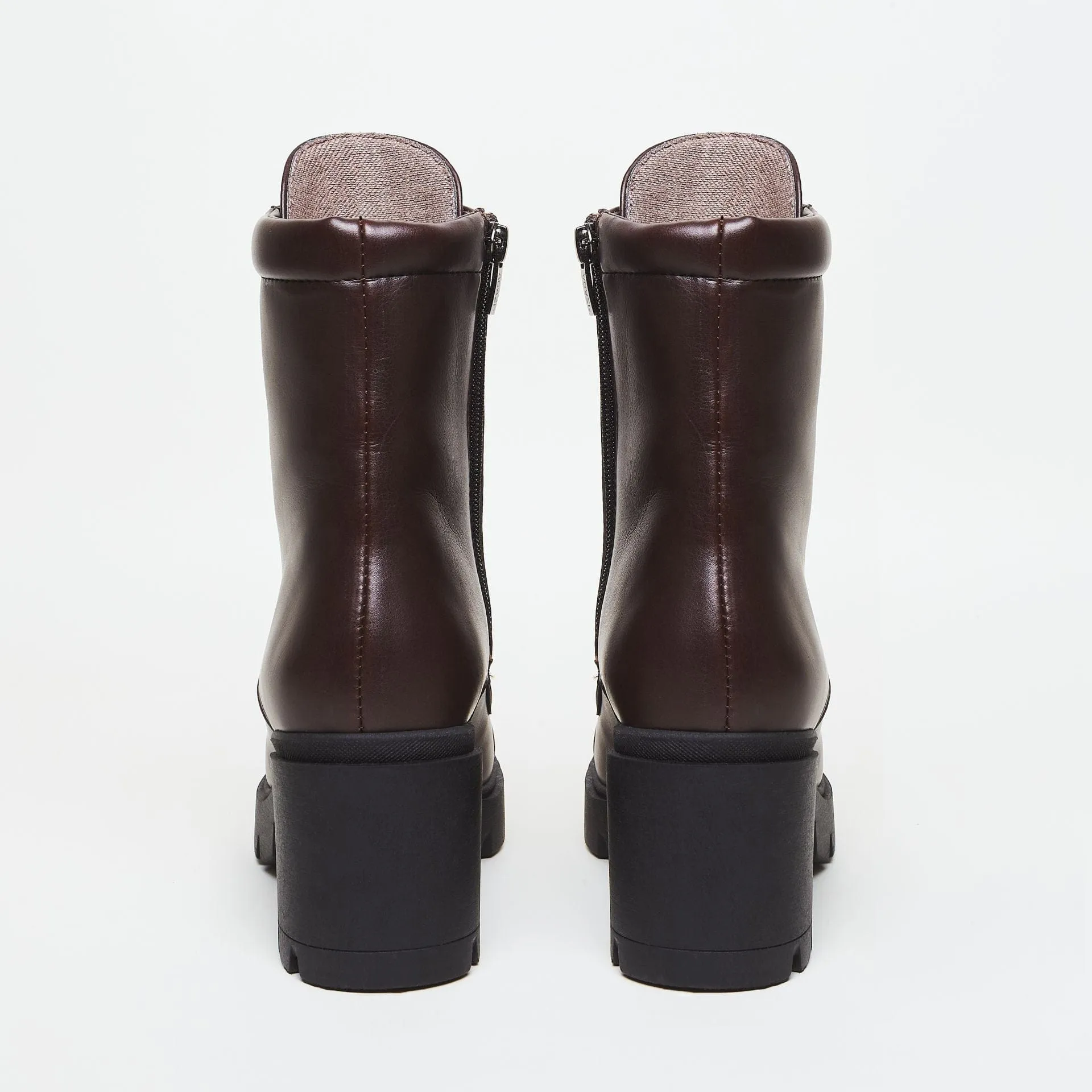 Aga Vegan-Leder-Schnürstiefel | Schokolade
