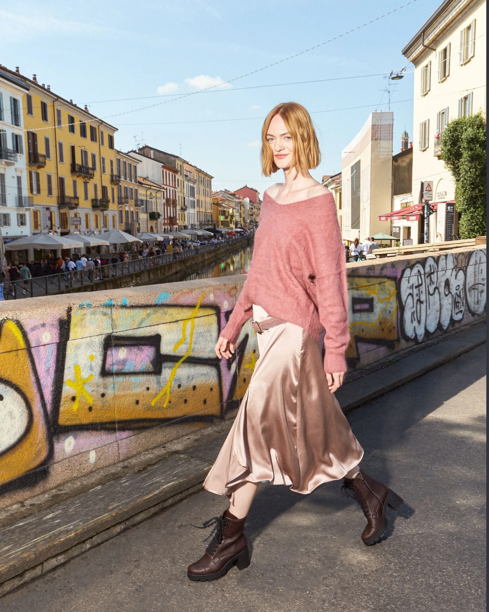 Aga Vegan-Leder-Schnürstiefel | Schokolade