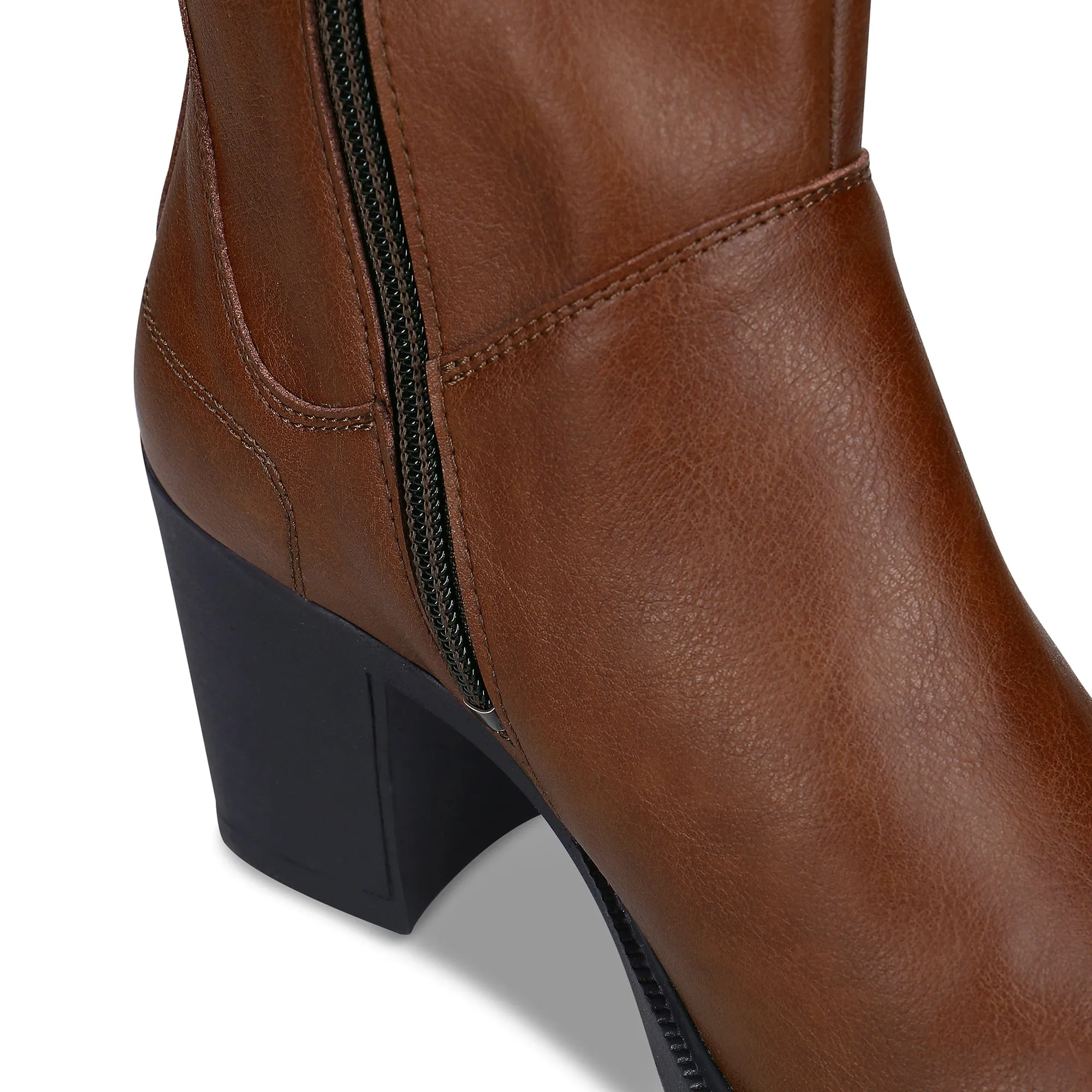 Alicia Damen-Vegan-Lederstiefel | Braun