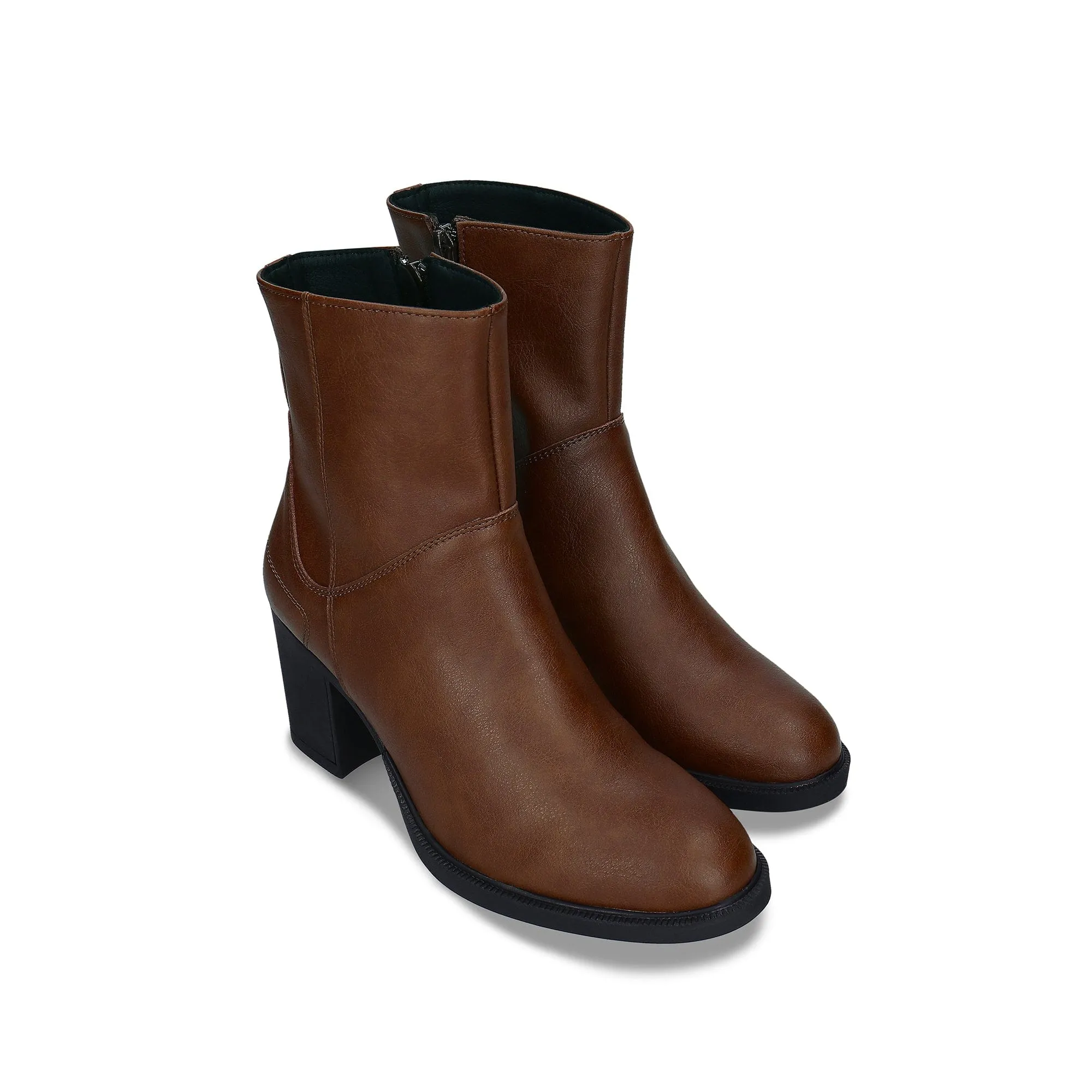 Alicia Damen-Vegan-Lederstiefel | Braun