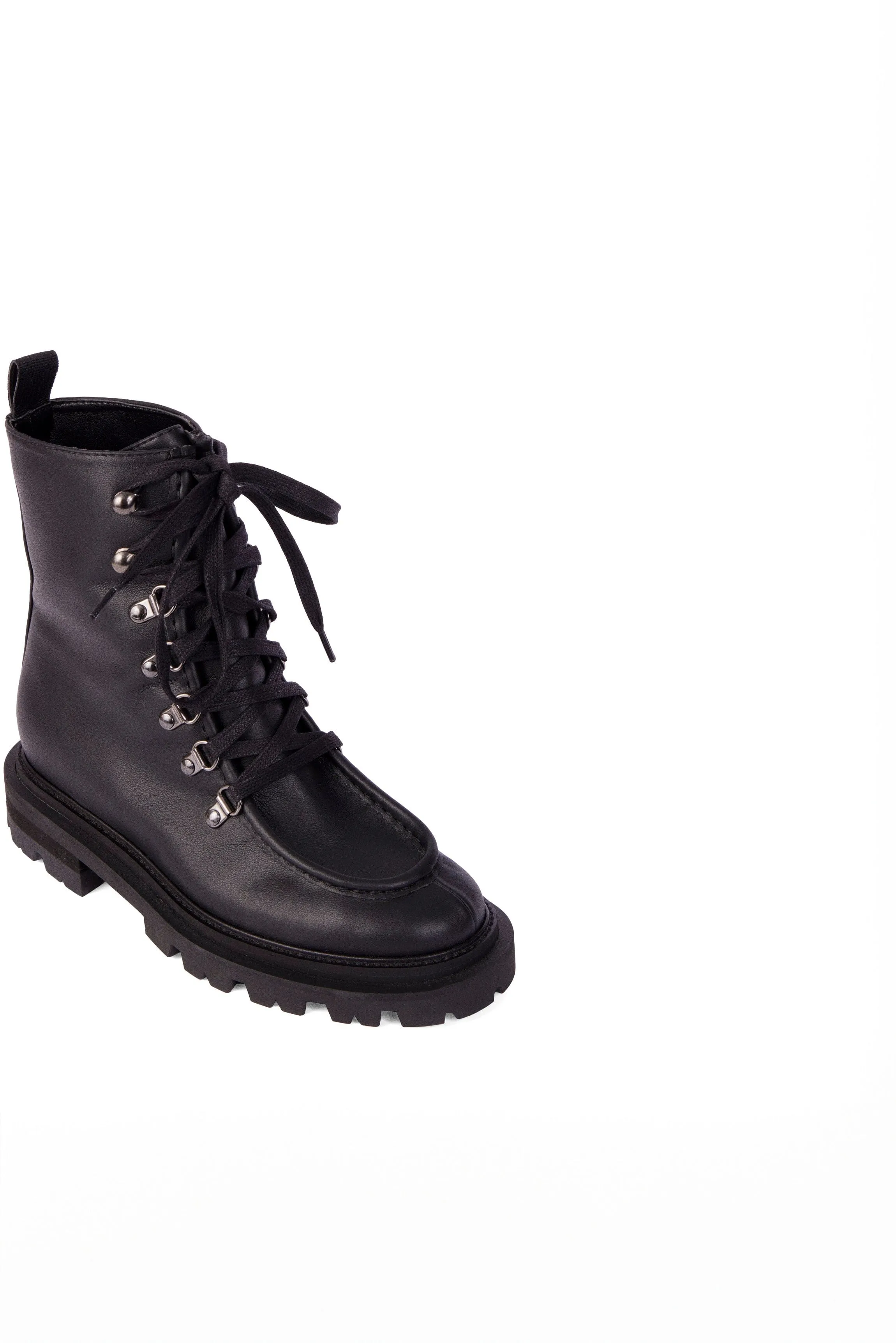 Amalia Vegan Nappa-Leder Kampfstiefel | Schwarz