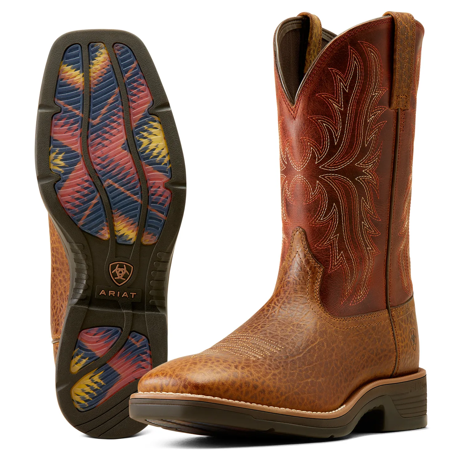 Ariat Herren Ridgeback Stiefel Braun Bullenprägung/Orange Rost Ariat Schuhe