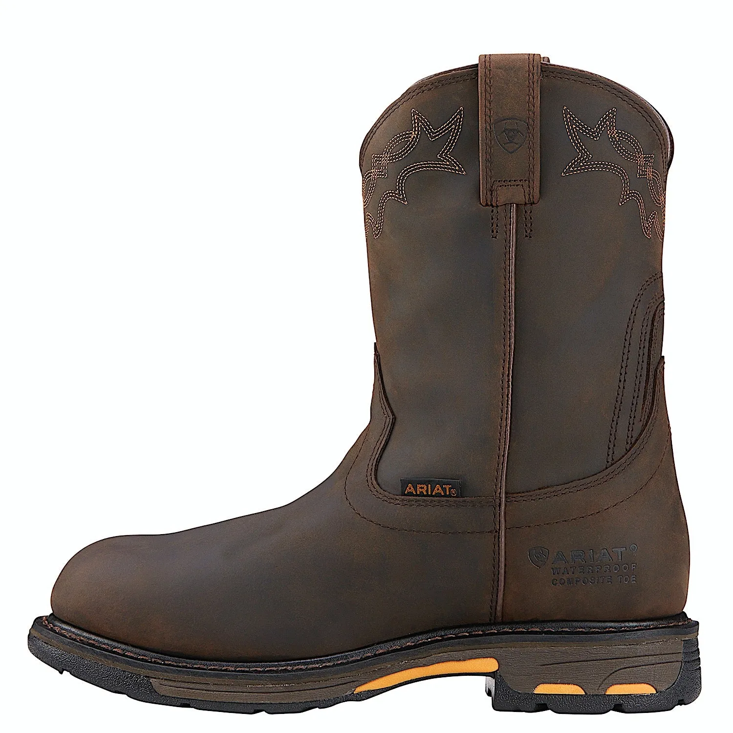 Ariat Herren Workhog Schlupfstiefel mit Composite-Kappe, geölt, verwittertes Braun
