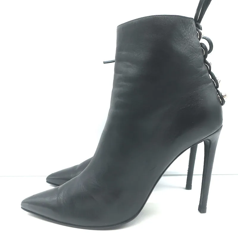Balenciaga Riesen-Stift Schnürstiefel mit hohem Schaft aus schwarzem Leder Größe 40
