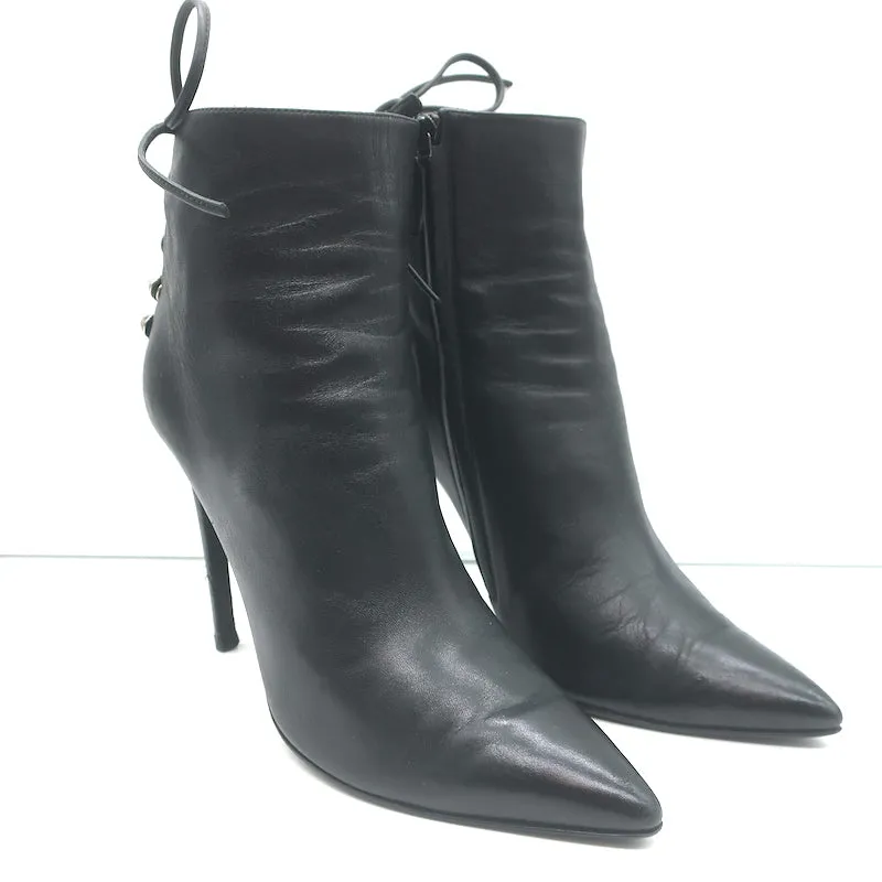 Balenciaga Riesen-Stift Schnürstiefel mit hohem Schaft aus schwarzem Leder Größe 40