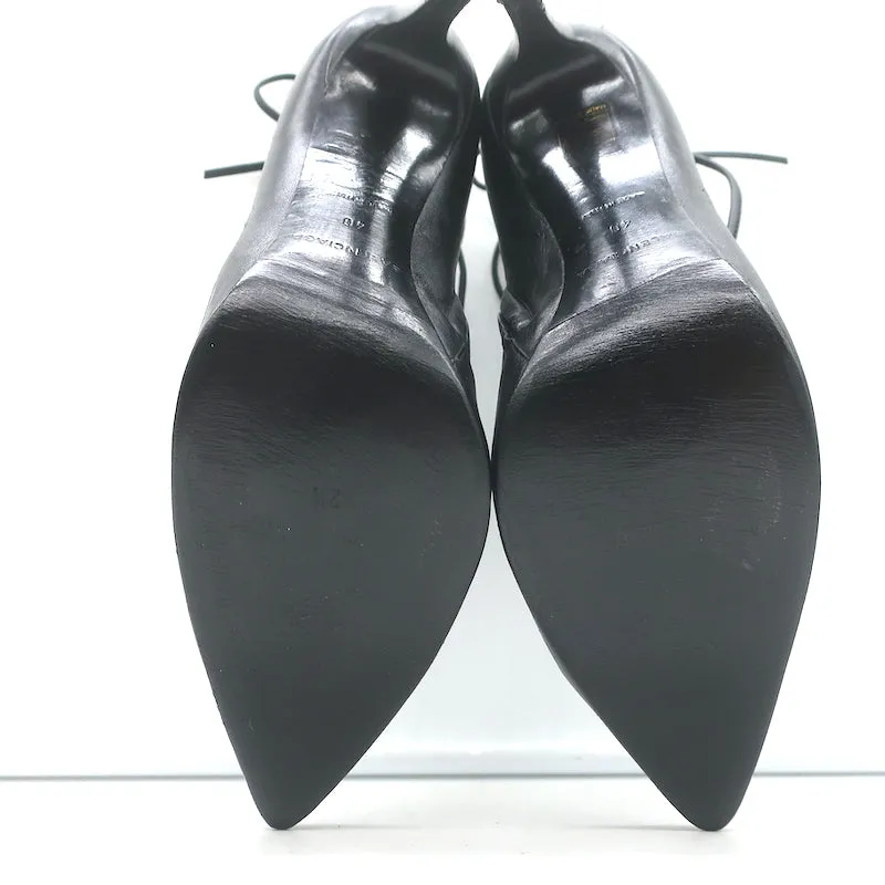 Balenciaga Riesen-Stift Schnürstiefel mit hohem Schaft aus schwarzem Leder Größe 40