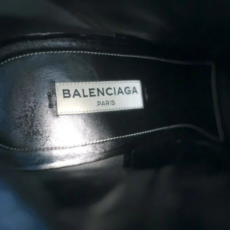 Balenciaga Riesen-Stift Schnürstiefel mit hohem Schaft aus schwarzem Leder Größe 40