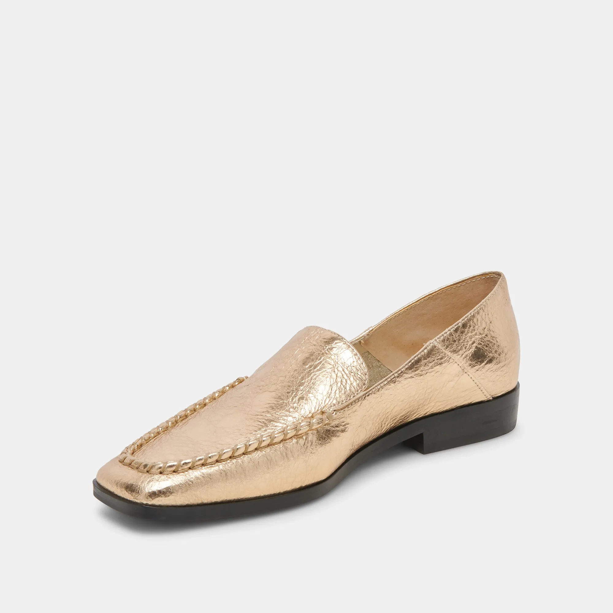 BENY FLATS GOLD ANTIKE LEDEROPTIK