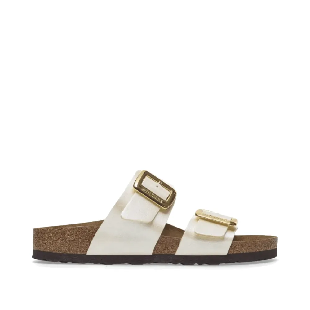 Birkenstock Damen Sydney Luxe Schnalle Birko-Flor Sandale in Anmutigem Perlenweiß