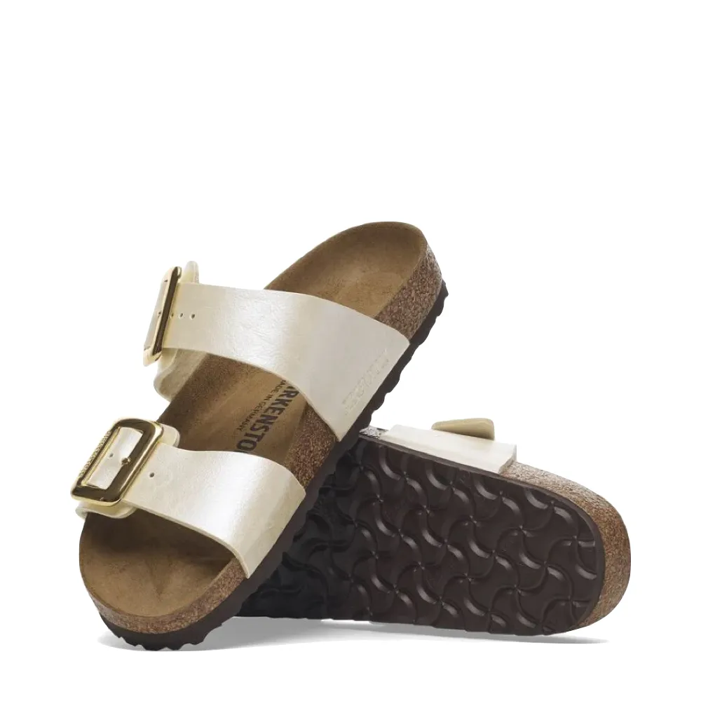 Birkenstock Damen Sydney Luxe Schnalle Birko-Flor Sandale in Anmutigem Perlenweiß