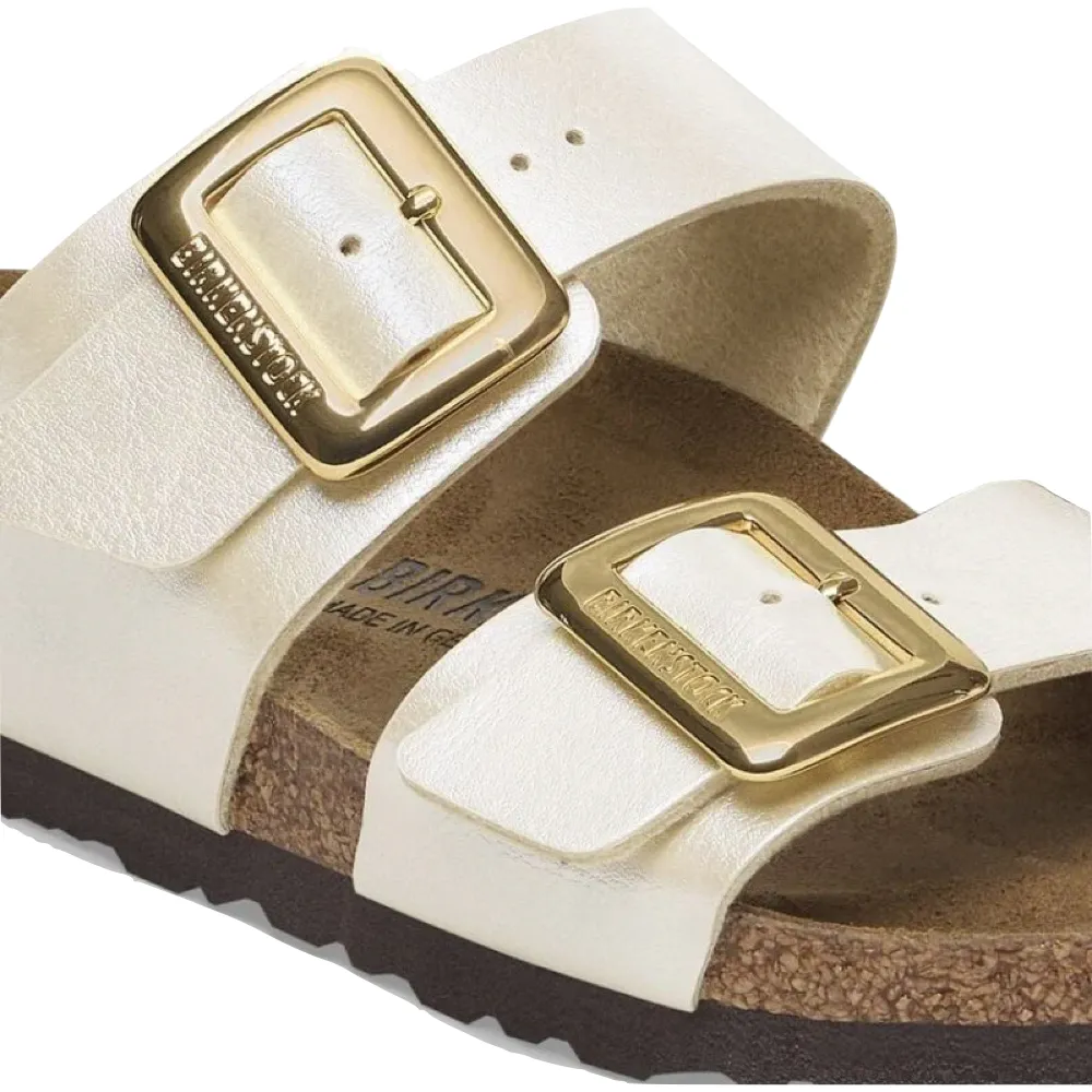 Birkenstock Damen Sydney Luxe Schnalle Birko-Flor Sandale in Anmutigem Perlenweiß