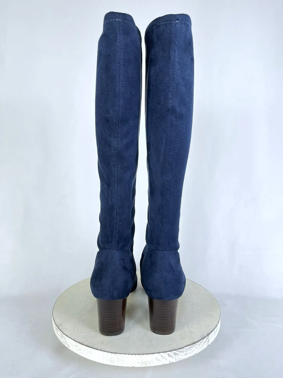 Boden Größe 10.5 (42) Marineblaue Kunstleder-Stiefel NWOB