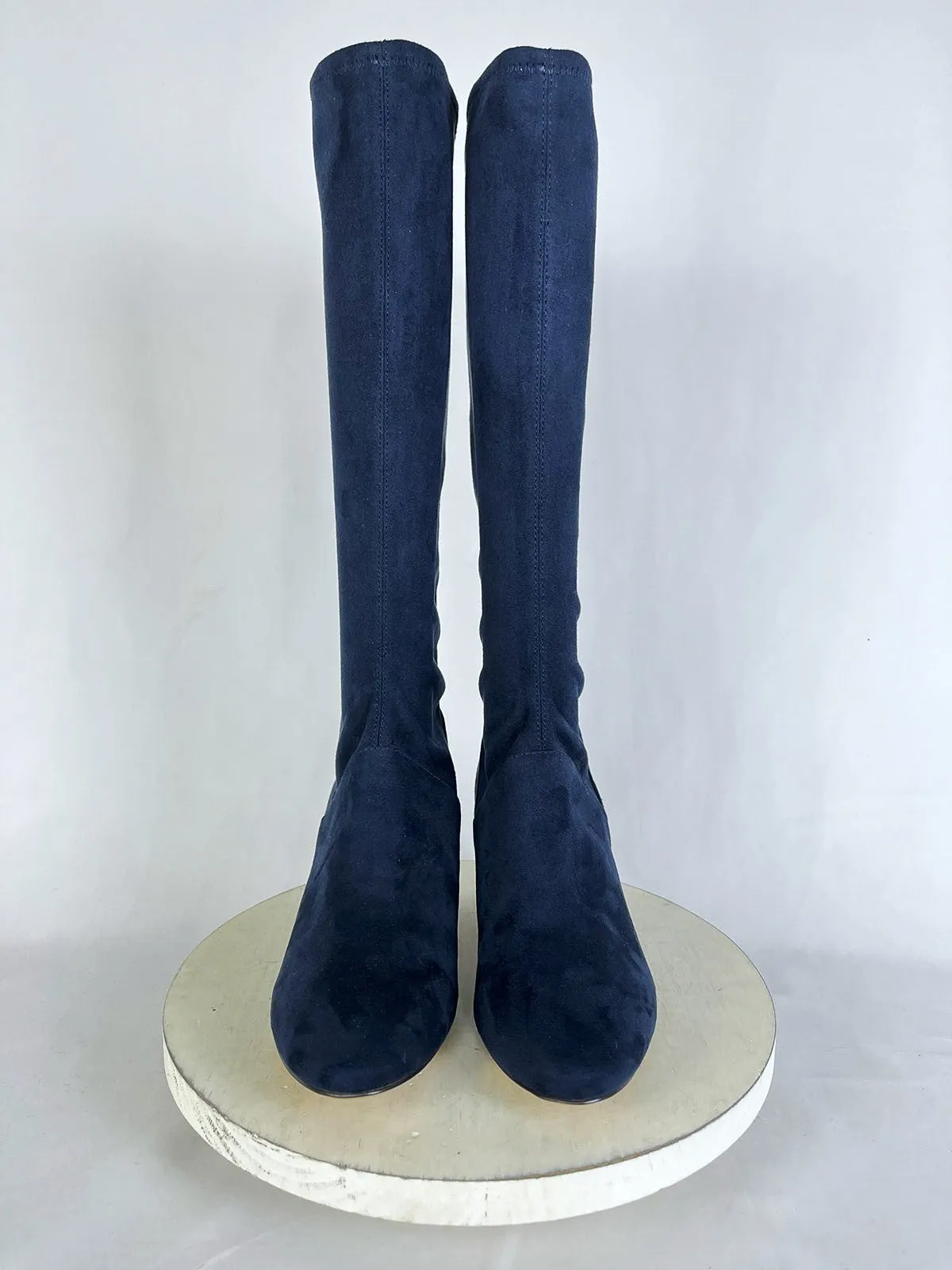 Boden Größe 10.5 (42) Marineblaue Kunstleder-Stiefel NWOB