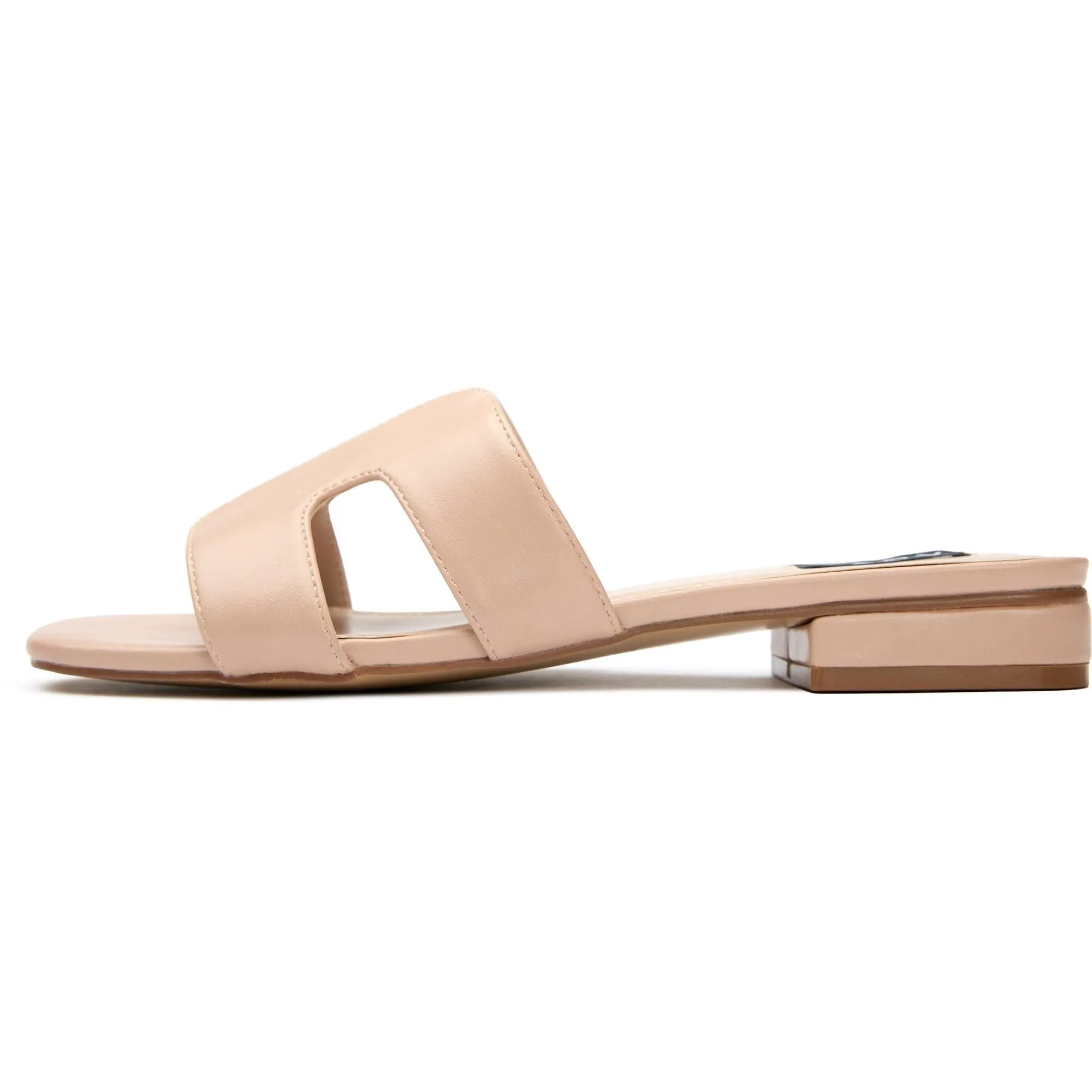 Bok Damen Vegan-Leder Slider Sandalen | Natur