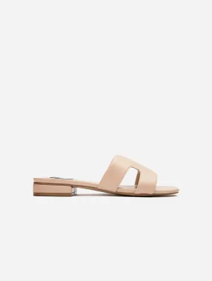 Bok Damen Vegan-Leder Slider Sandalen | Natur