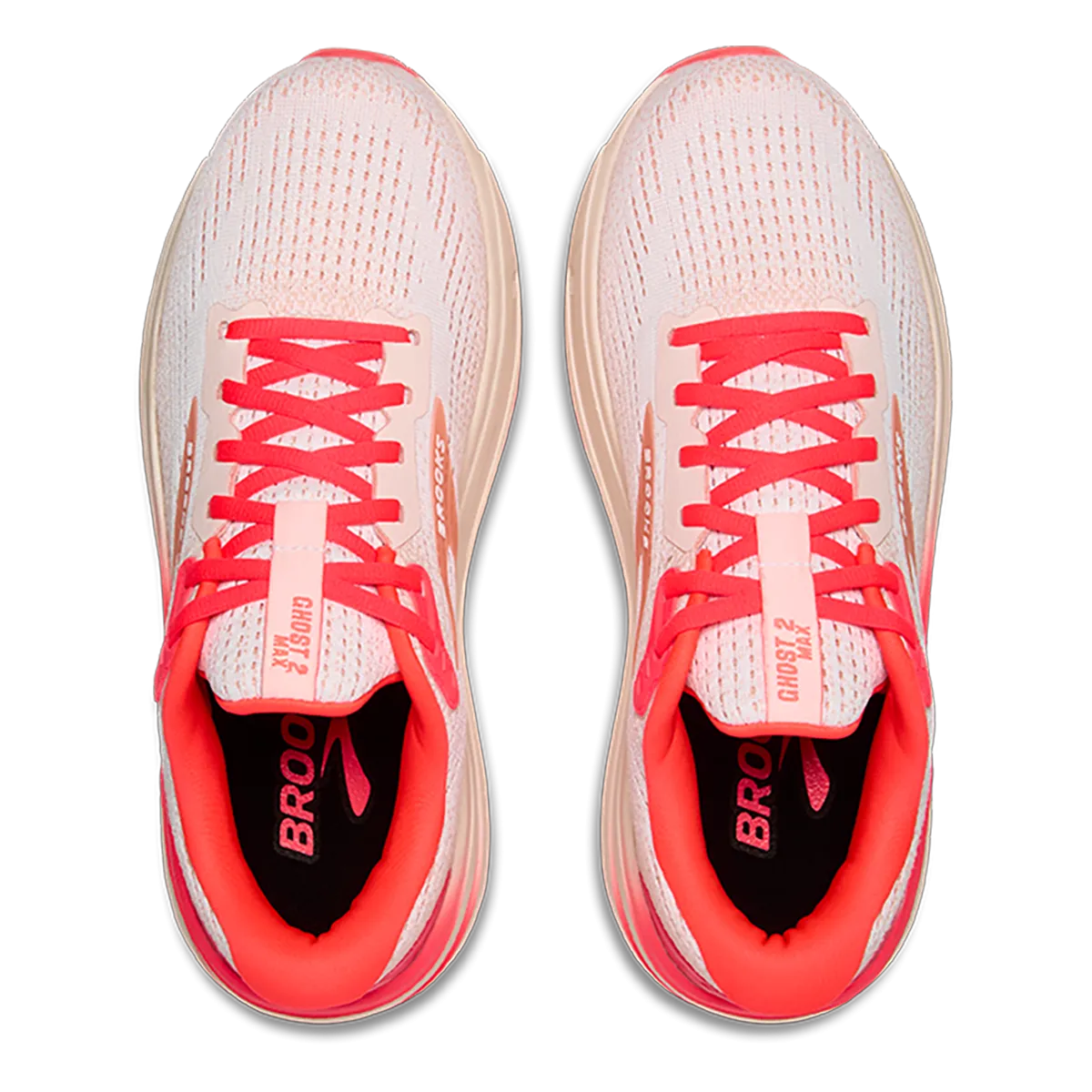 Brooks Ghost Max 2 - Weiß - Pfirsich - Koralle