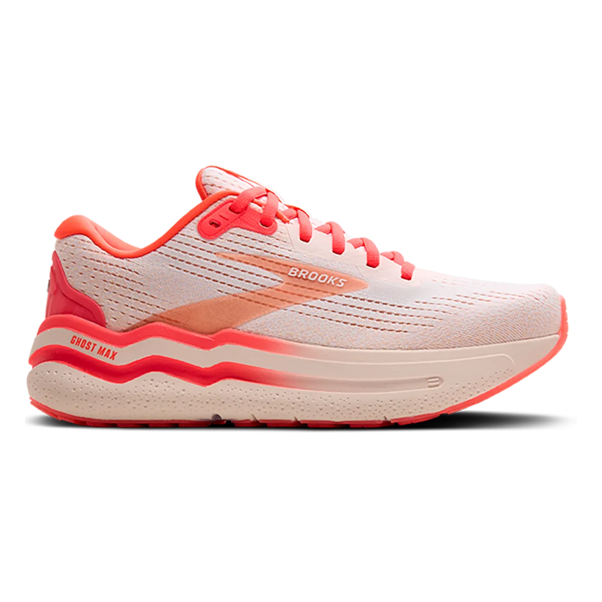 Brooks Ghost Max 2 - Weiß - Pfirsich - Koralle