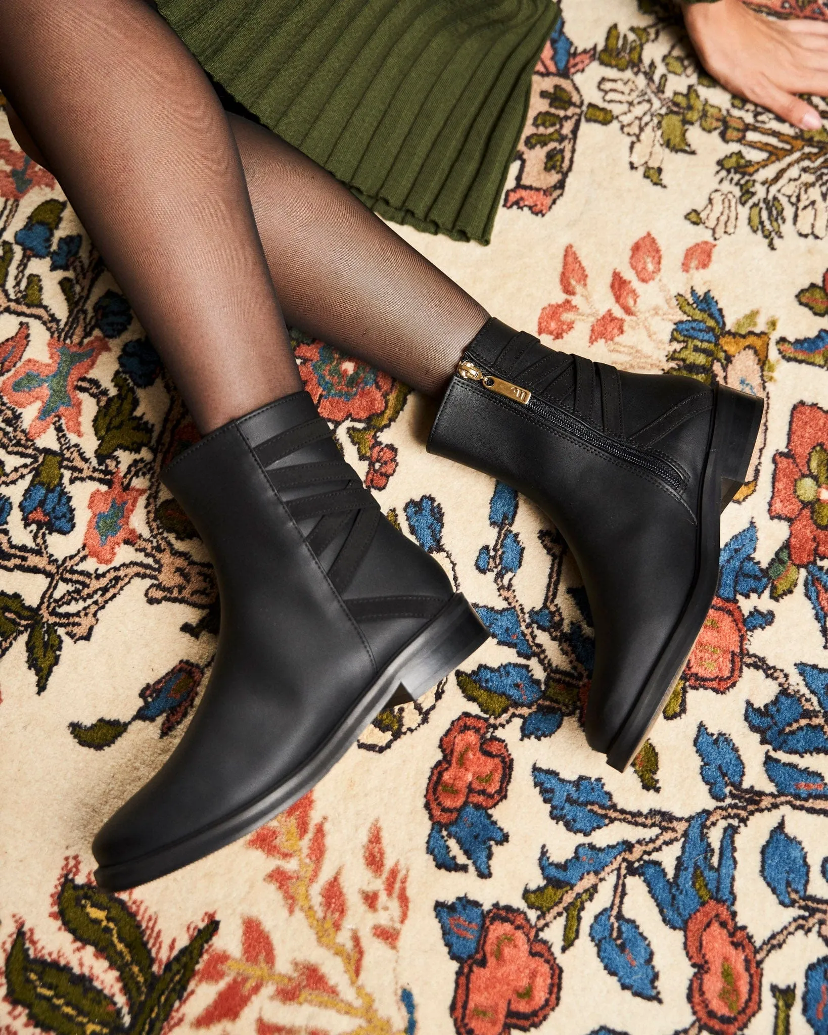 Catimini Vegane-Leder-Reißverschluss-Stiefeletten | Schwarz