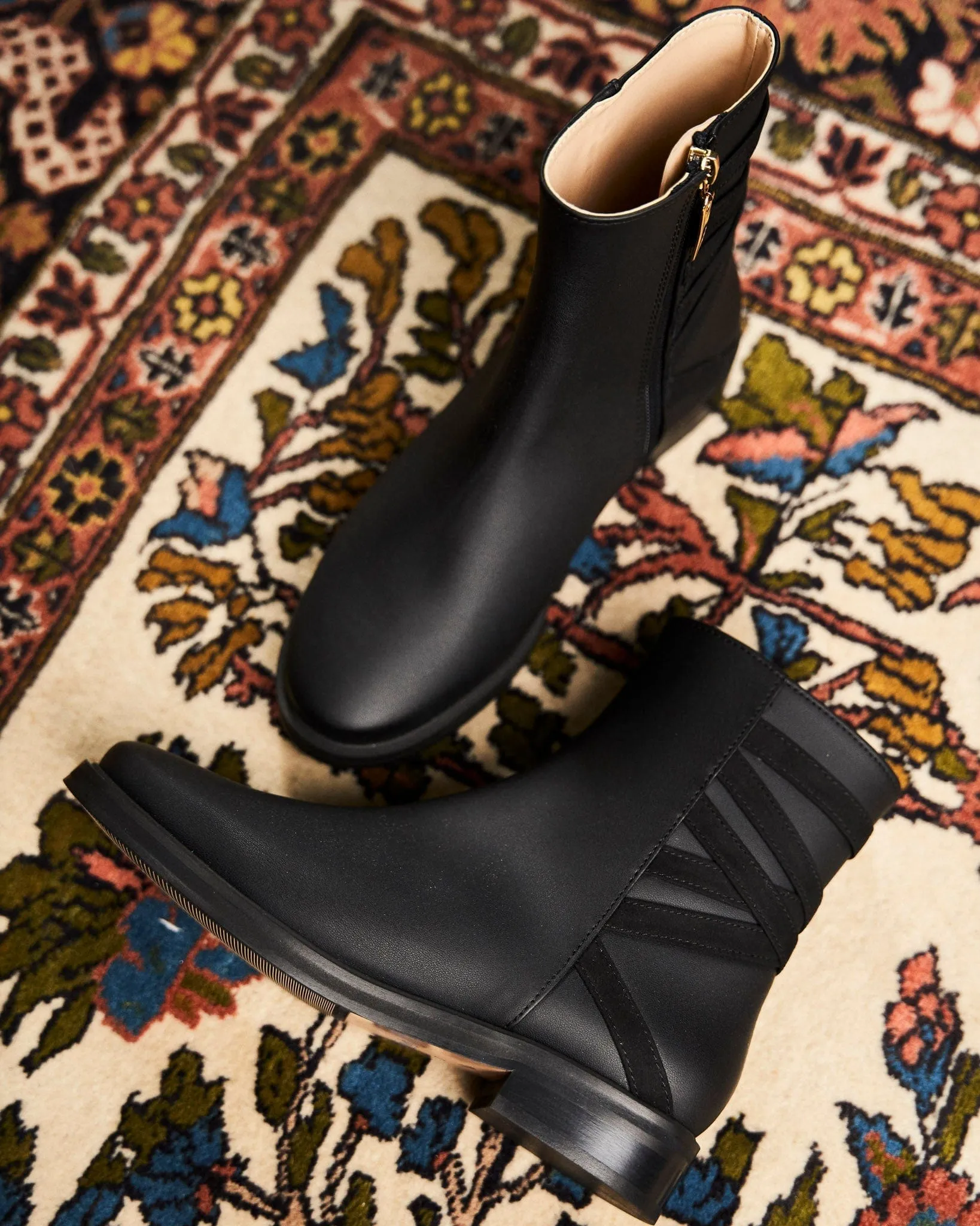 Catimini Vegane-Leder-Reißverschluss-Stiefeletten | Schwarz