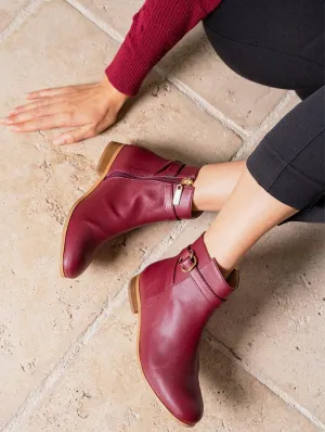 Ceres Veganer Stiefel aus recyceltem Getreideleder | Rot
