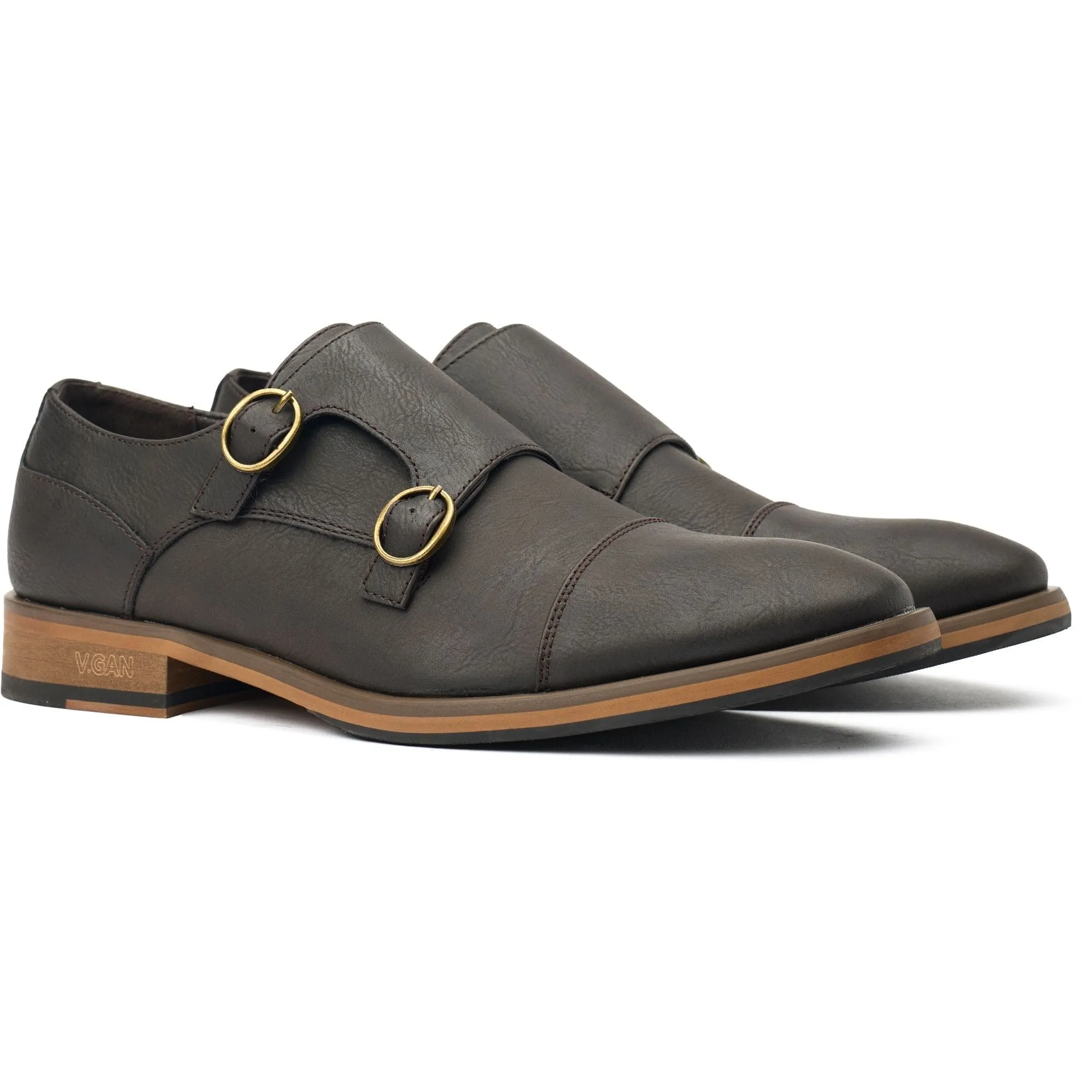 Chervil 2 Herren-Vegan-Leder-Mönchsschuhe | Braun