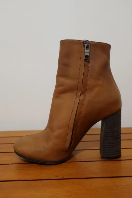 Chloe Stiefeletten Braun Leder Größe 36.5 High Heel