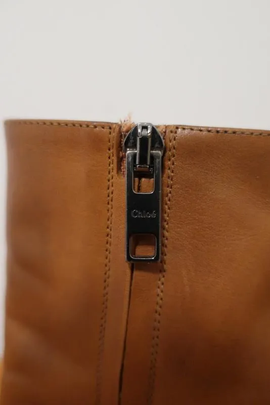 Chloe Stiefeletten Braun Leder Größe 36.5 High Heel