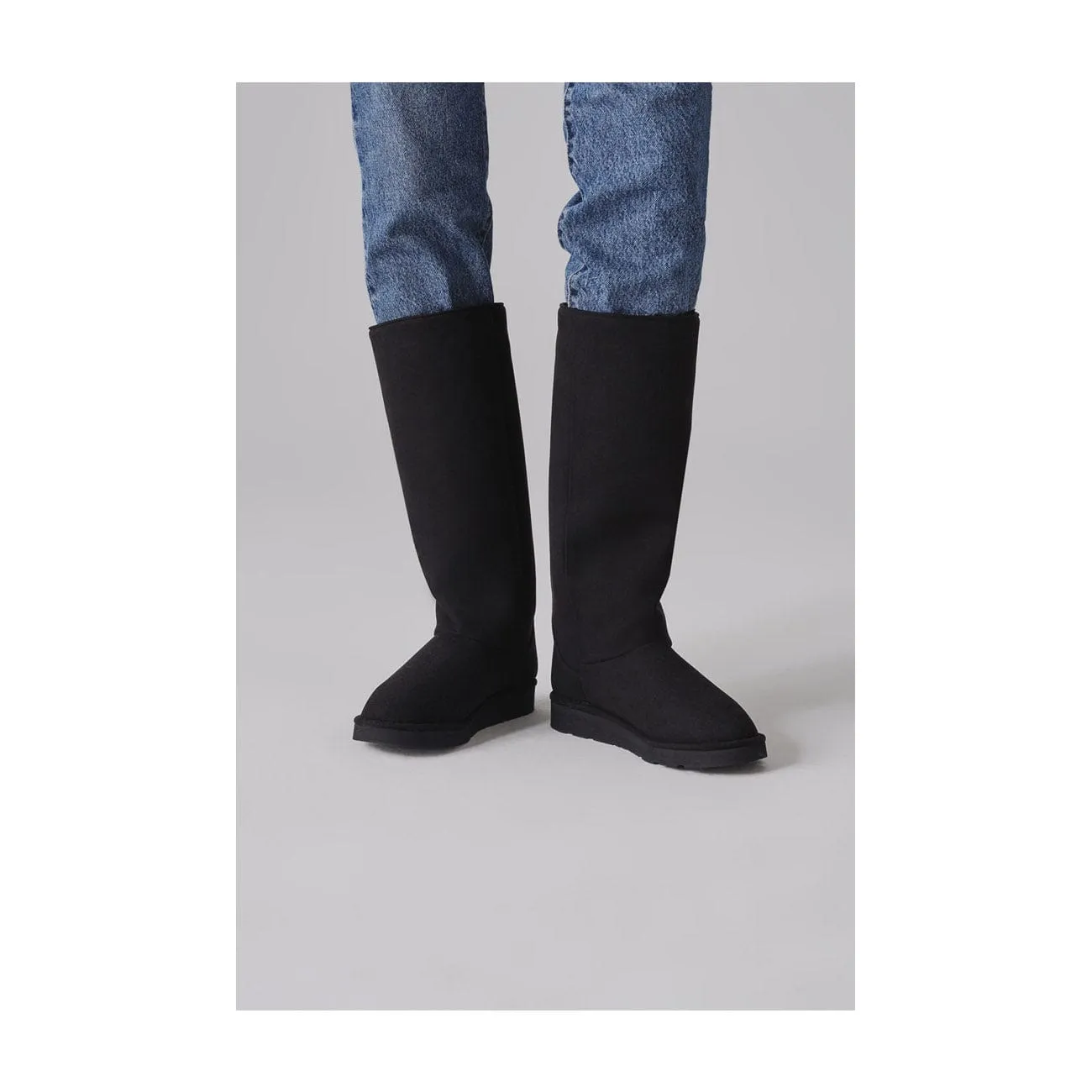 Klassische Unisex Vegane Langstiefel mit Kunstfellfutter | Mehrere Farben