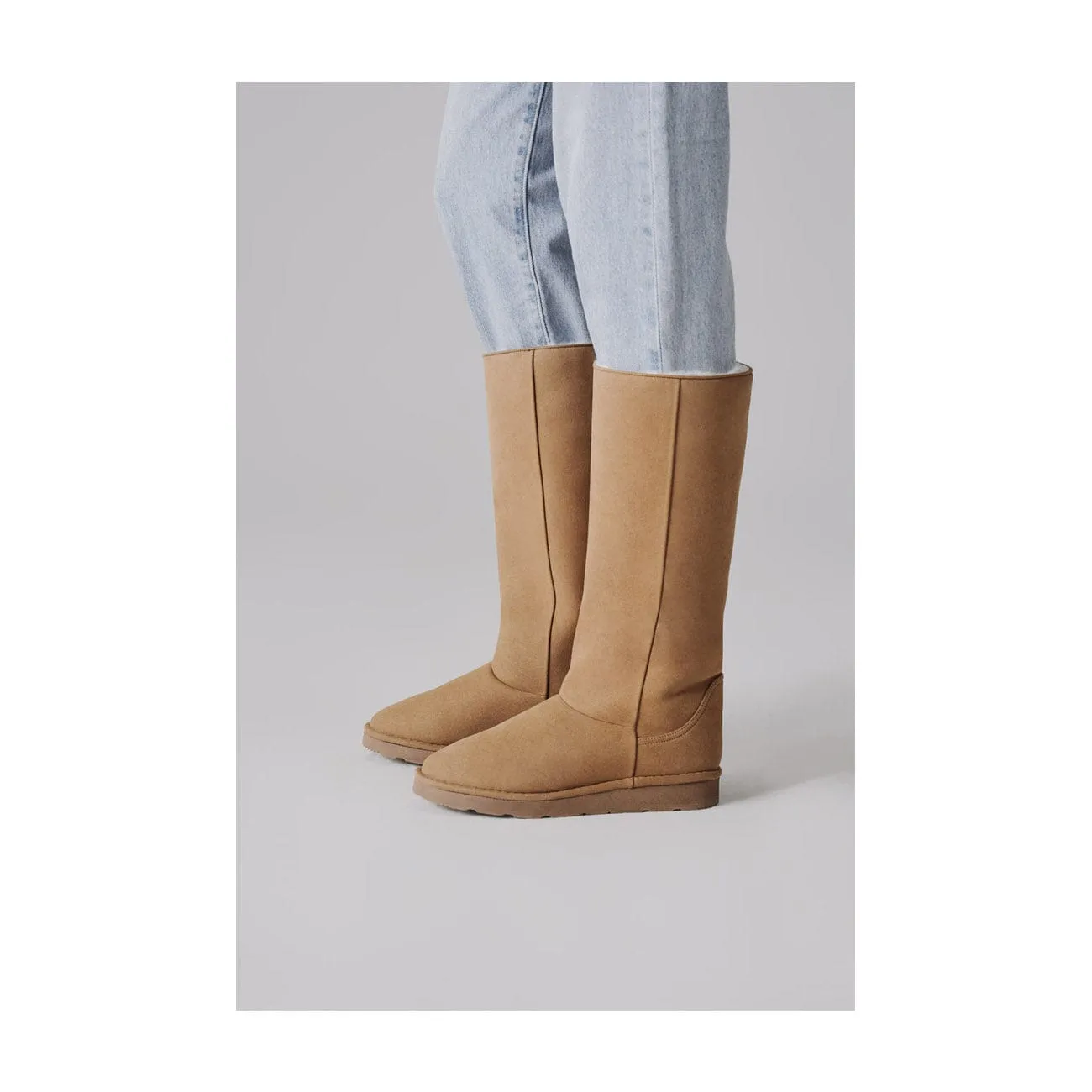 Klassische Unisex Vegane Langstiefel mit Kunstfellfutter | Mehrere Farben