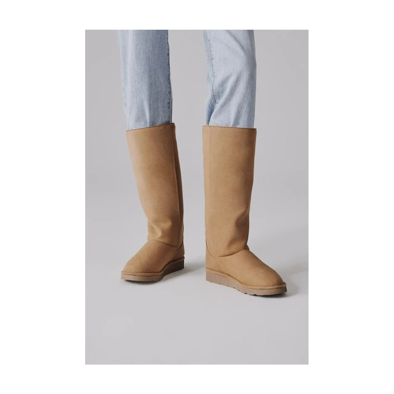 Klassische Unisex Vegane Langstiefel mit Kunstfellfutter | Mehrere Farben