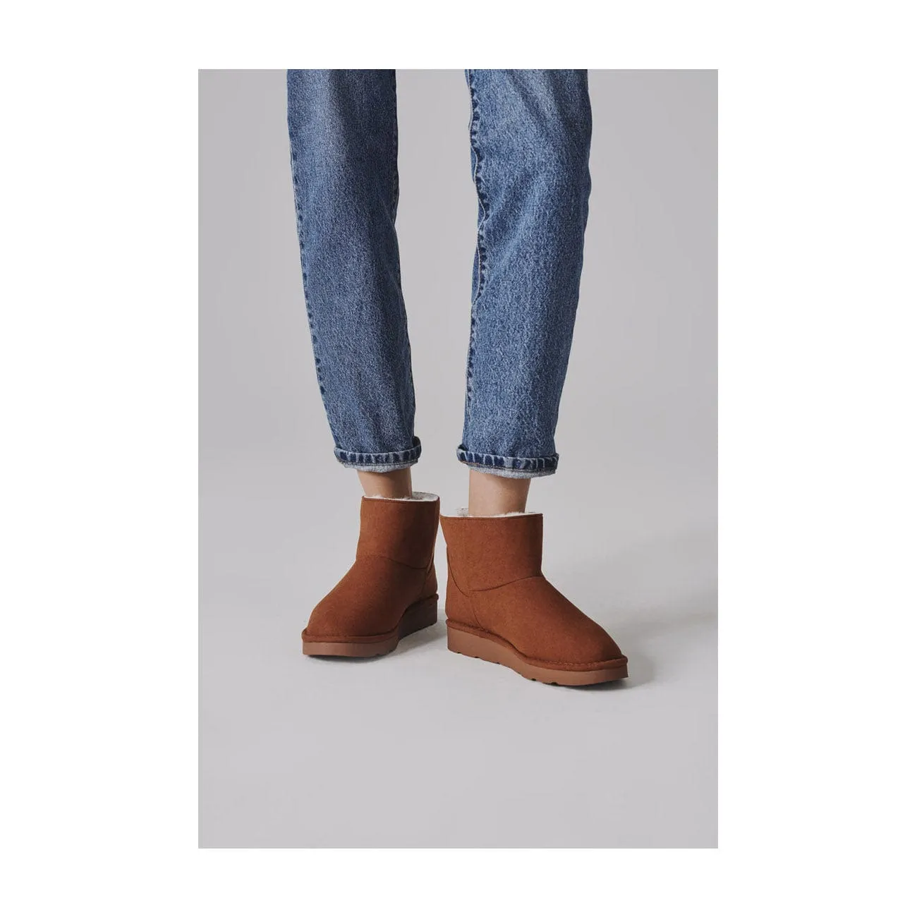 Klassische Unisex Vegane Kurzstiefel mit Kunstfellfutter | Mehrere Farben