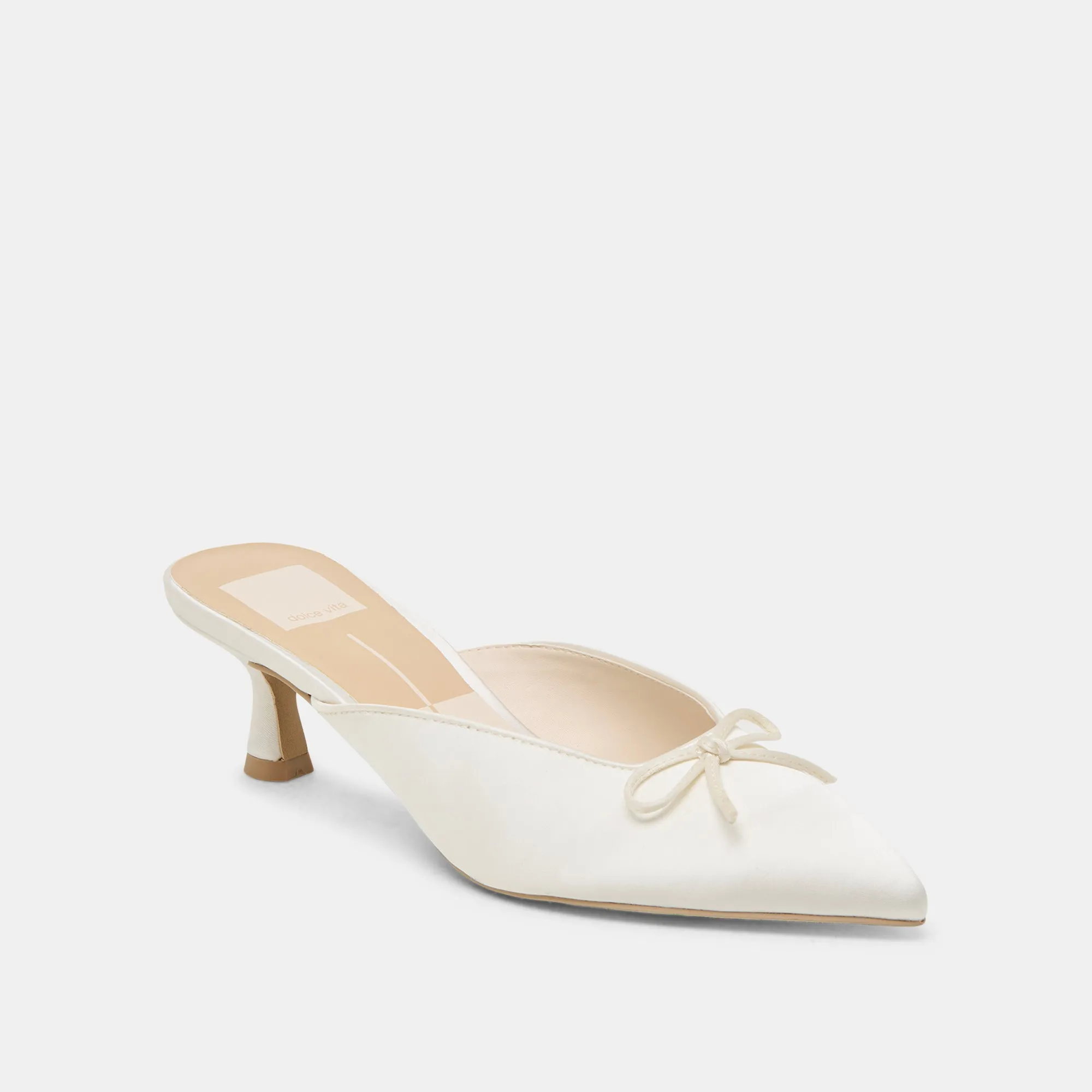 CLEO ABSÄTZE IN OFF-WHITE SATIN