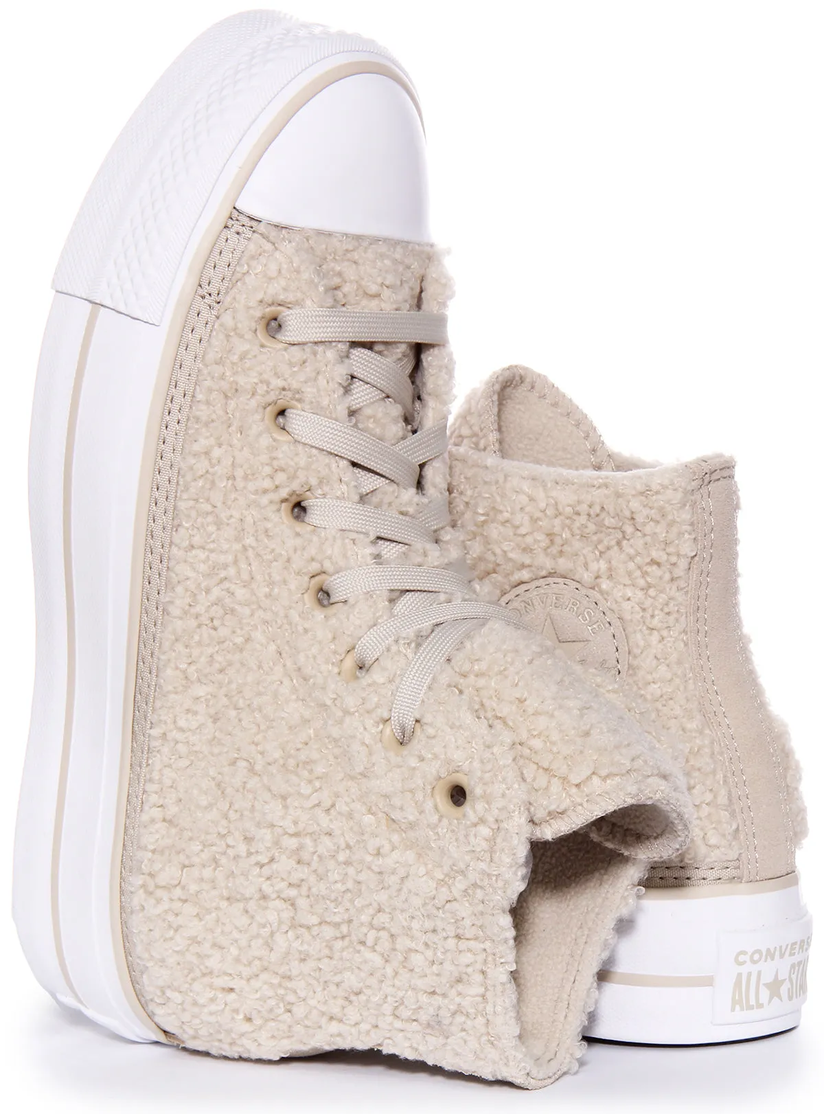 Converse A05509C Chuck Taylor Platform Sherpa In Beige Damenschuhe Converse