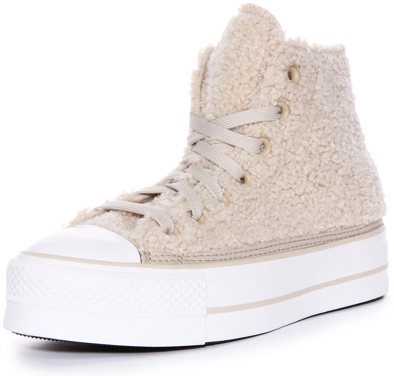 Converse A05509C Chuck Taylor Platform Sherpa In Beige Damenschuhe Converse