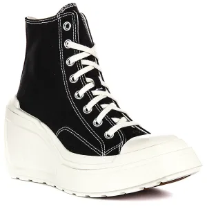 Converse A06478C De Luxe Keilabsatz in Schwarz Weiß für Damenschuhe Converse