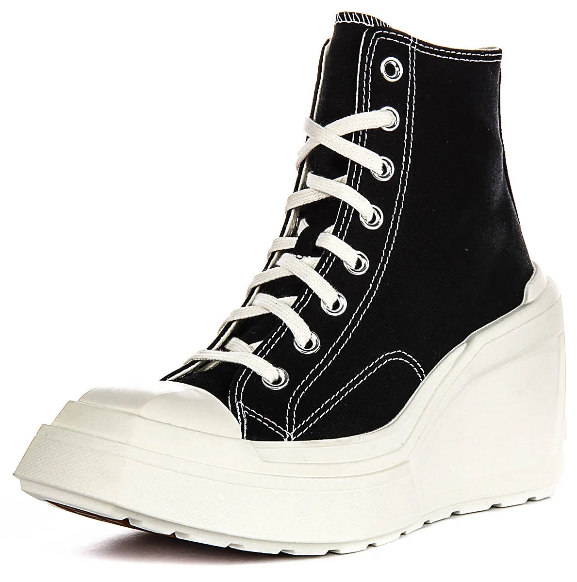 Converse A06478C De Luxe Keilabsatz in Schwarz Weiß für Damenschuhe Converse