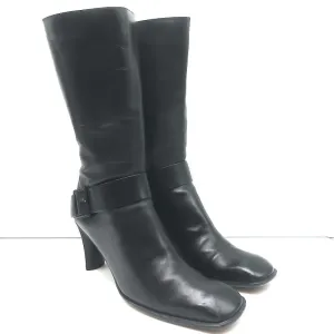 Costume National Stiefeletten mit Schnalle Schwarz Leder Größe 38