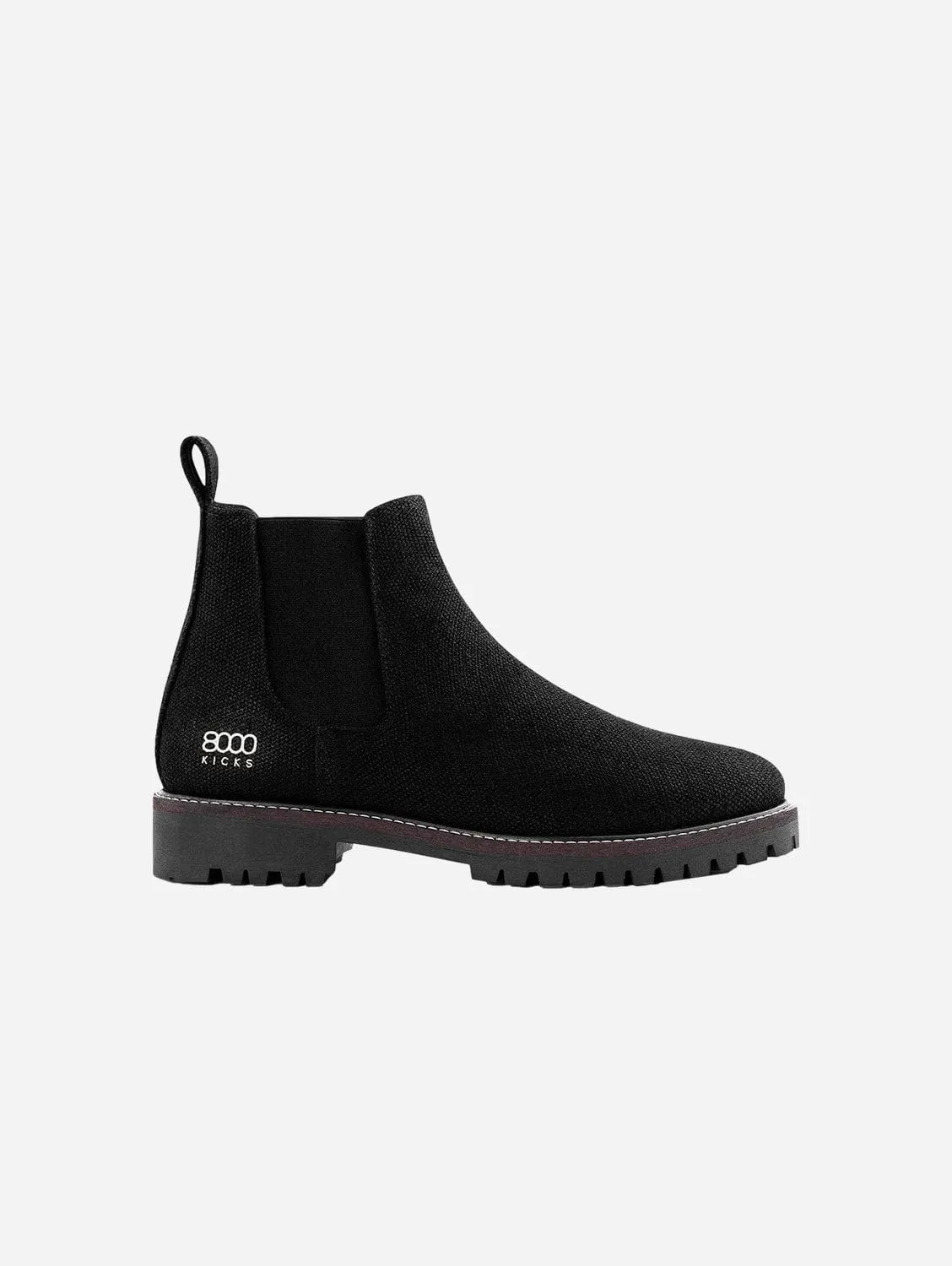 Crossover Herren-Vegan-Hanf-Chelsea-Stiefel | Schwarz
