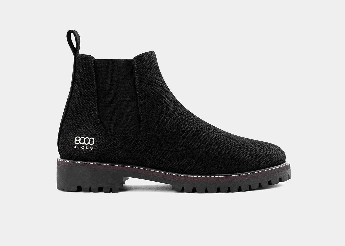 Crossover Herren-Vegan-Hanf-Chelsea-Stiefel | Schwarz