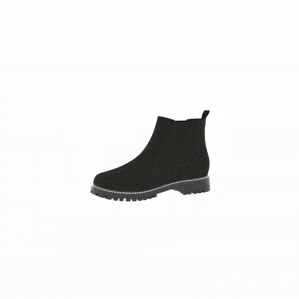 Crossover Herren-Vegan-Hanf-Chelsea-Stiefel | Schwarz