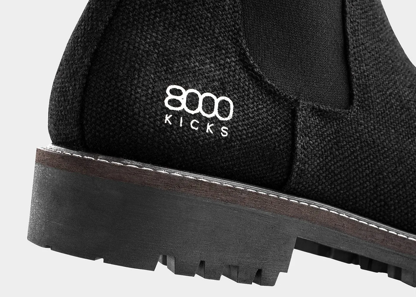 Crossover Herren-Vegan-Hanf-Chelsea-Stiefel | Schwarz