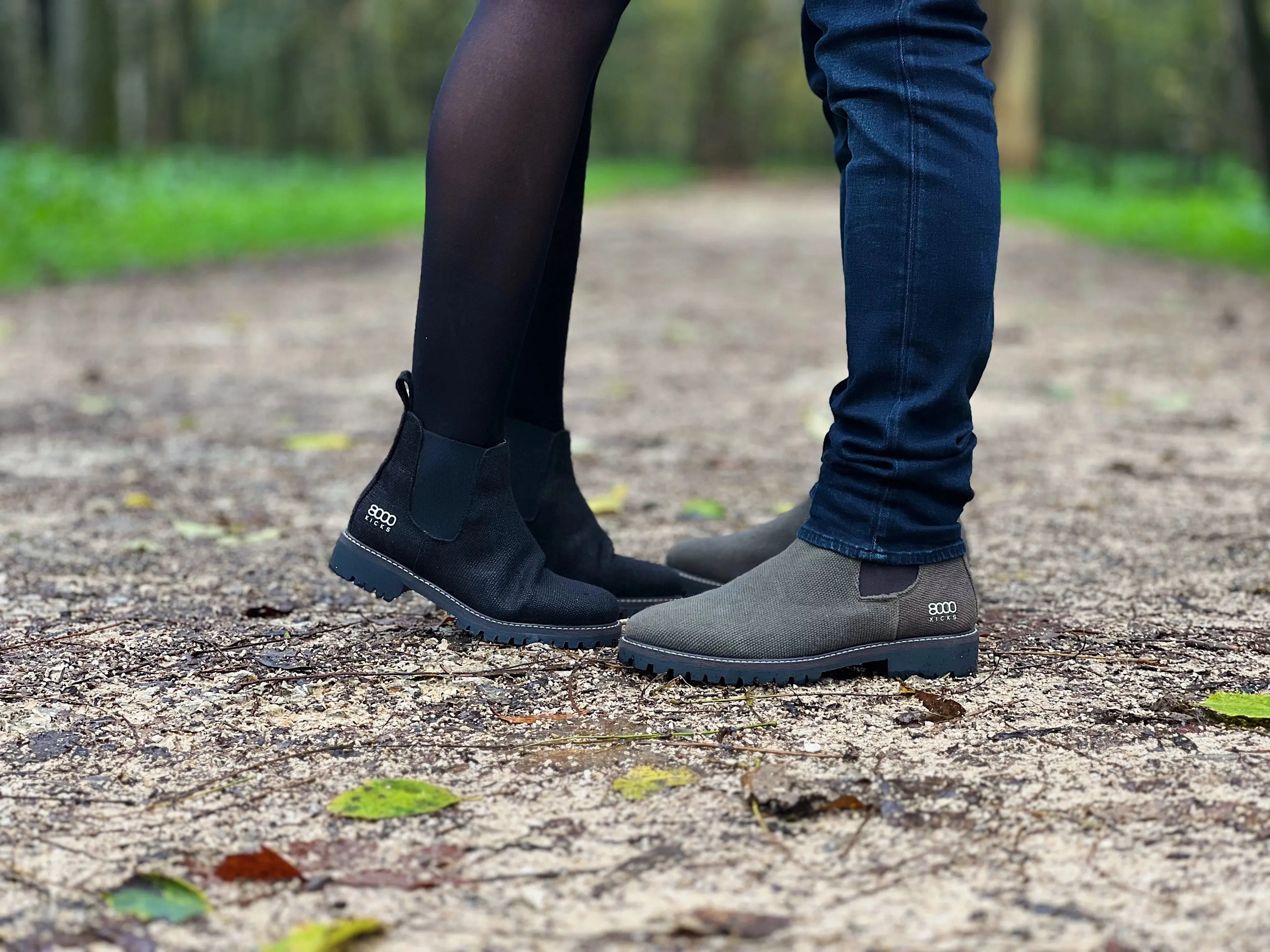 Crossover Herren Vegane Hanf Chelsea Stiefel | Dunkelbraun