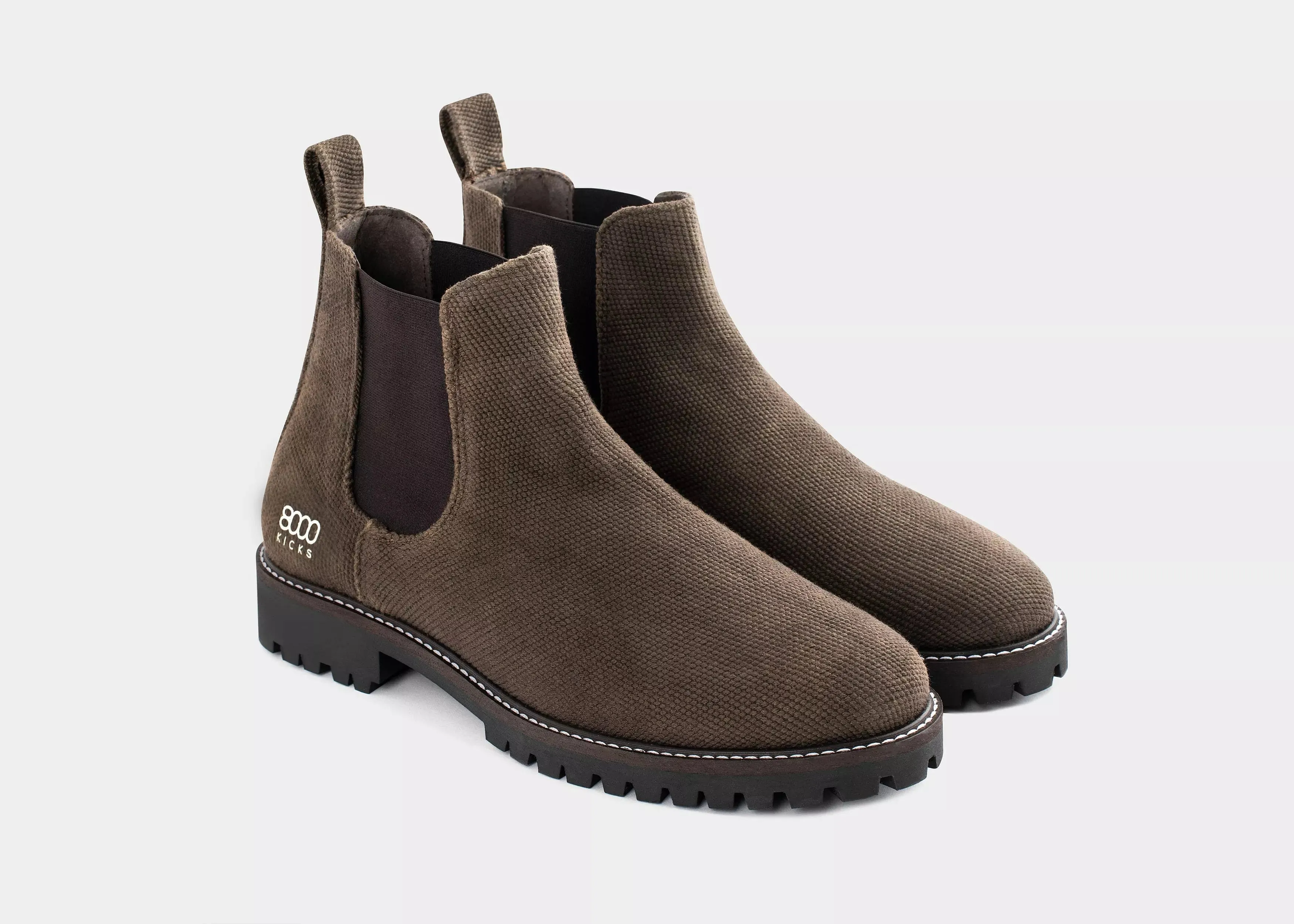 Crossover Herren Vegane Hanf Chelsea Stiefel | Dunkelbraun