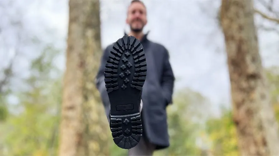 Crossover Herren-Vegan-Hanf-Chelsea-Stiefel | Vollständig in Schwarz