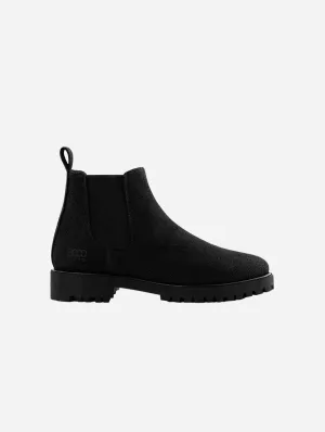 Crossover Herren-Vegan-Hanf-Chelsea-Stiefel | Vollständig in Schwarz
