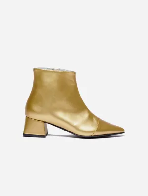 Dahlia Vegane Apfel-Leder Knöchelstiefel | Gold