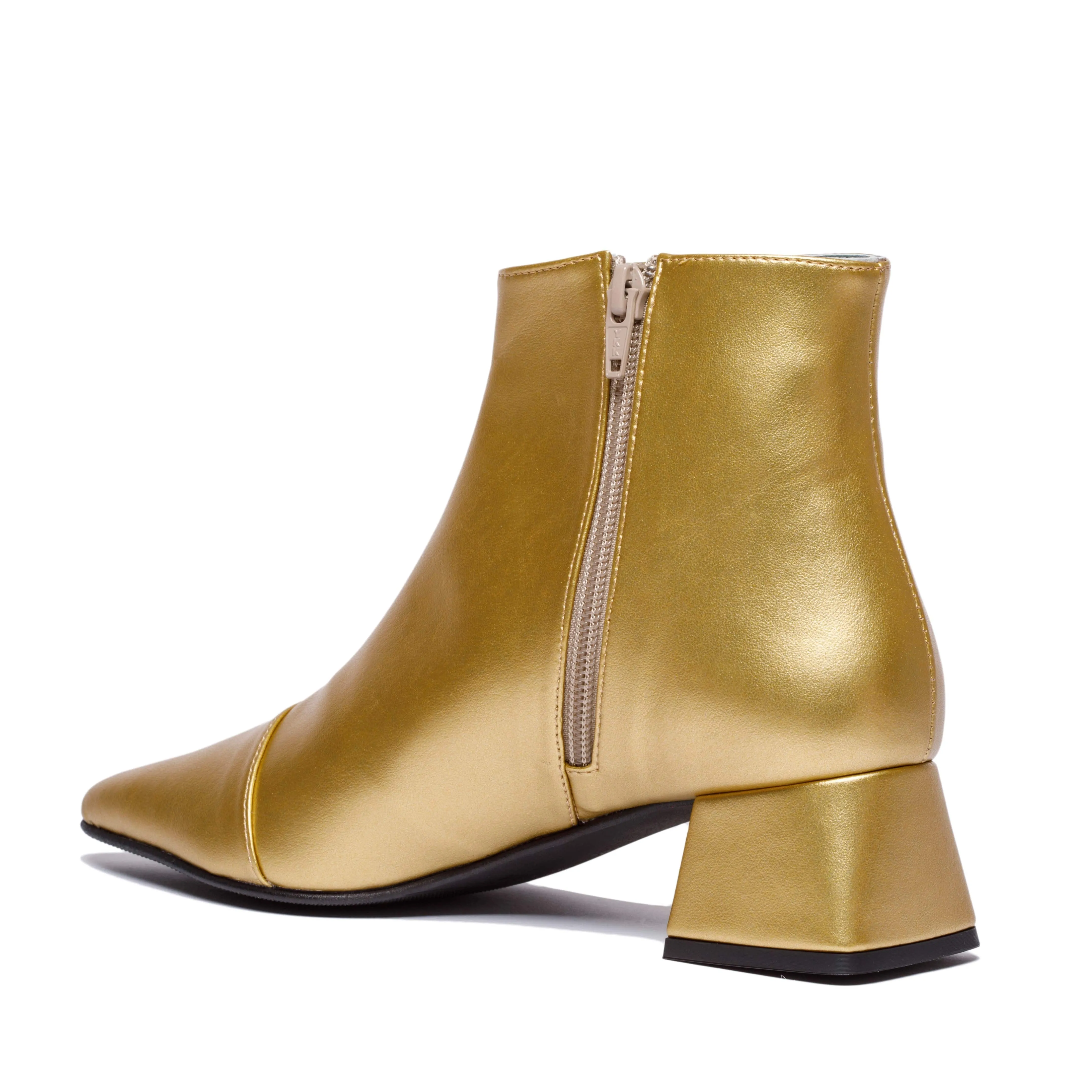 Dahlia Vegane Apfel-Leder Knöchelstiefel | Gold