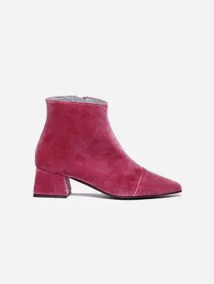 Dahlia Vegan Velvet Knöchelstiefel | Rosa