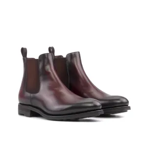 Dapperfam Schuhe DapperFam Monza in Burgunderrot Herren Italienisches Leder Chelsea Boot